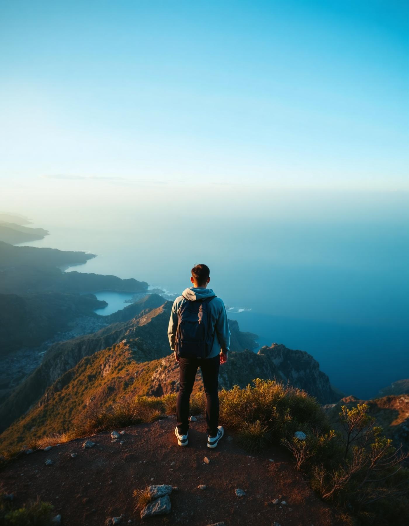 Traveler on a viewpoint