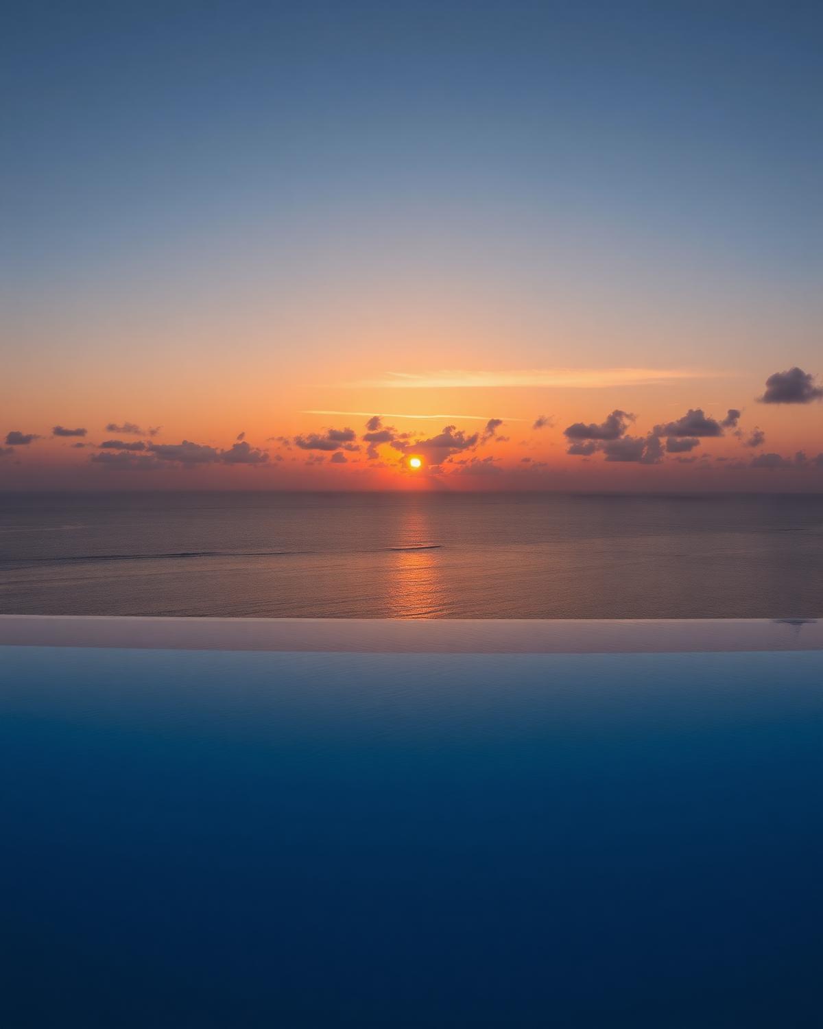 Infinity pool at sunset